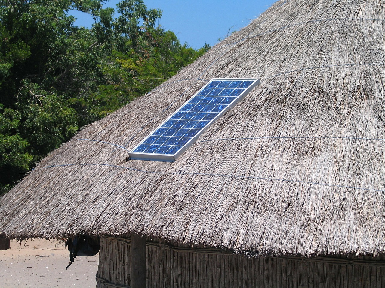 Solar panel in village